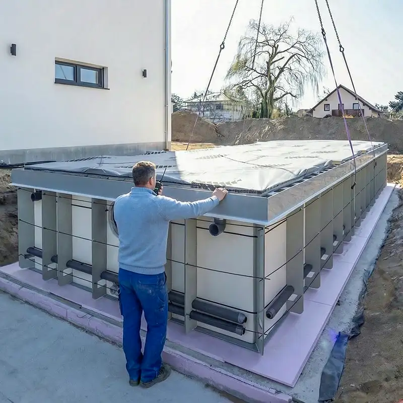 Pool Lieferung per Kran