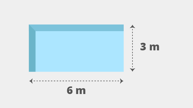 Poolmaße 6,0 × 3,0 Meter