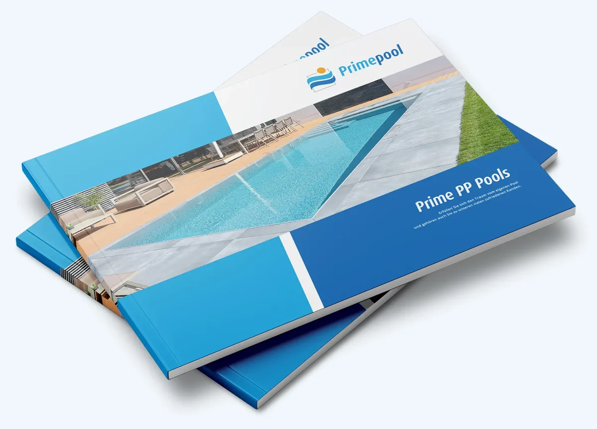 Primepool-Katalog Prime PP Pools, zwei Ausgaben gestapelt