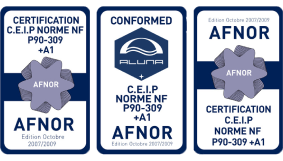 Zertifizierung der Schwimmbadüberdachung nach AFNOR CEIP-NORM NF P90-309 +A1 Zertifizierung der Schwimmbadüberdachung nach AFNOR CEIP-NORM NF P90-309 +A1