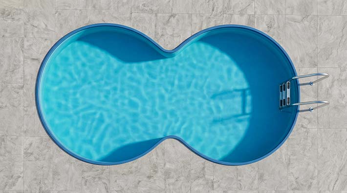 Einhängefolie Achtformbecken – Draufsicht Stahlwandpool Achtform