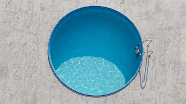 Einhängefolie Rundpool – Draufsicht Stahlwandpool rund