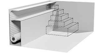 Treppe mit Sitzbank