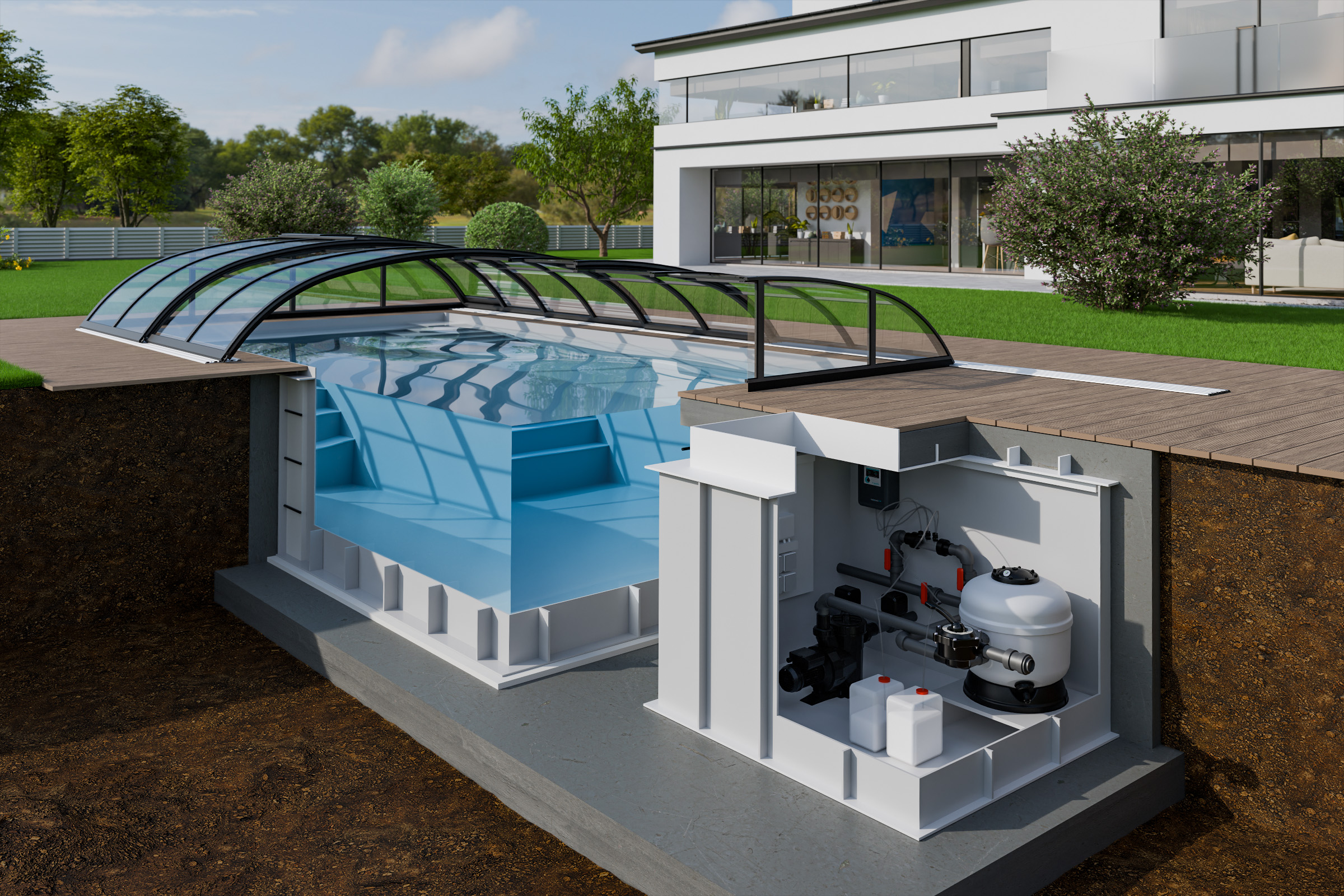 pp-skimmerbecken-technik-schnitt-a Prime PP-Skimmerbecken 4x11 m Pool