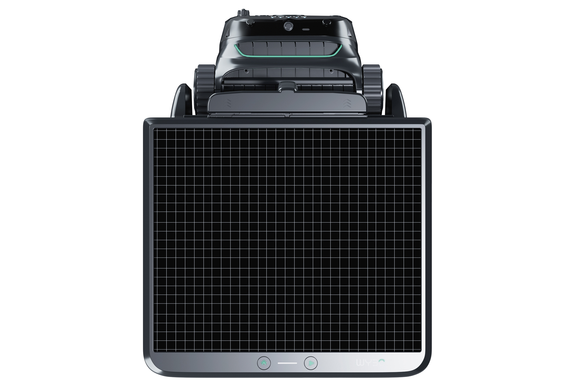 WYBOT S2 Solar Vision Poolroboter mit Solar-Ladestation, Vorderansicht