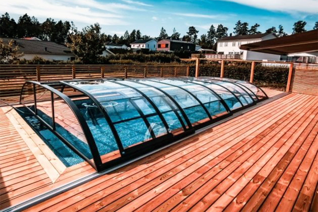 Niedrige Poolhalle Aluna® Wave Pro