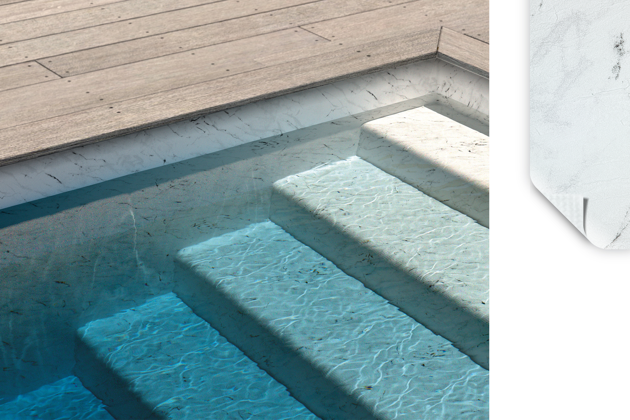 Primefol 3D Schwimmbadfolie White Marmor