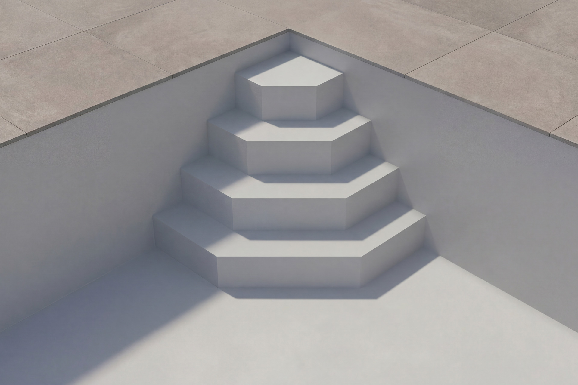 Upper Class Pooltreppe für Styroporsteinbecken Trapezform