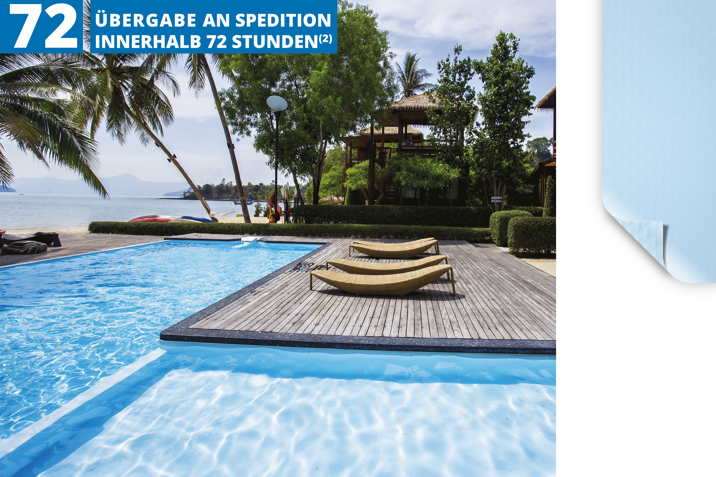 Primefol Schwimmbadfolie Azur/Hellblau - Versandfertig innerhalb 72 Stunden