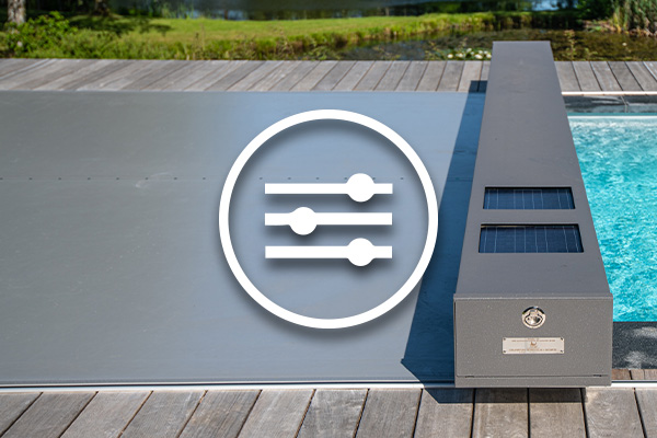 Pool-Sicherheitsabdeckung Coverseal mit Solarpanelen und Steuerung